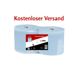 Putztuchrolle 2-lagig blau – 500 Blatt, 28×33 cm, 180 m für Industrie & Landwirtschaft