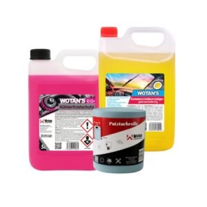 praktisches Reinigungsset Auto, sommer-auto-set-putztuchrolle-sommerscheibenreiniger-citrusduft-kuehlerfrostschutz-G12plus